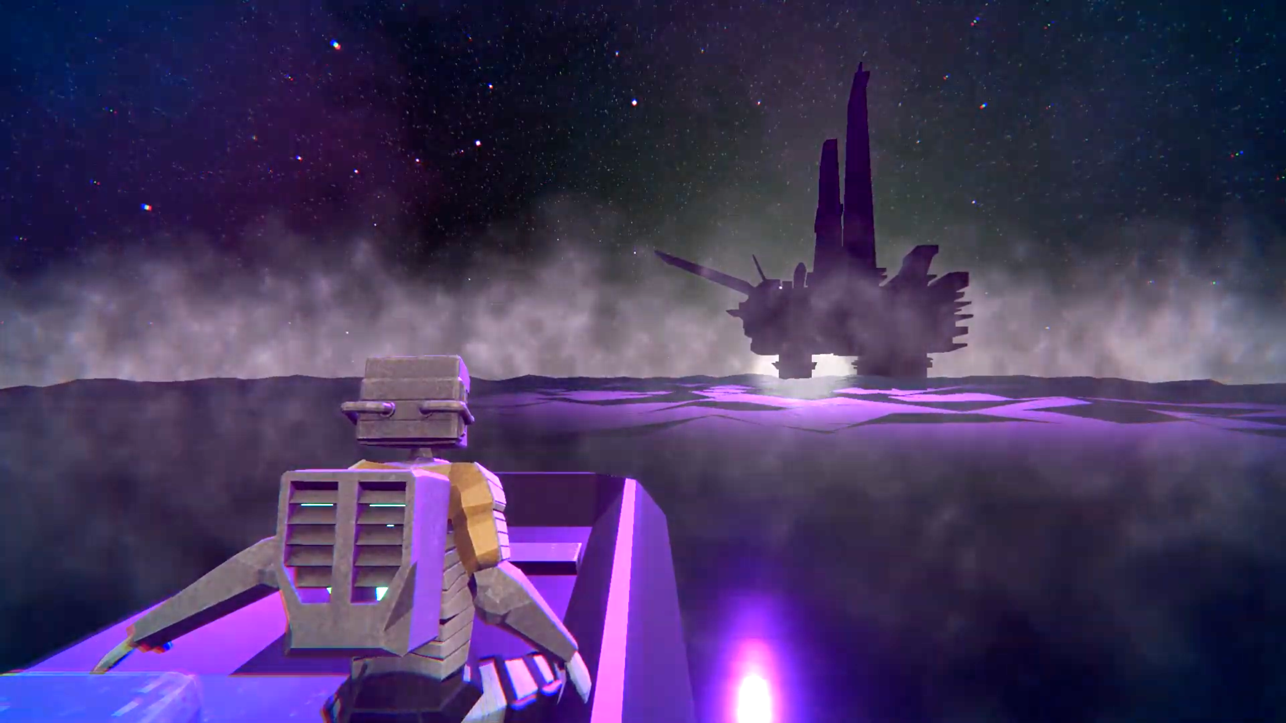 Screenshot del juego APEIRON mostrando la plataforma petrolera